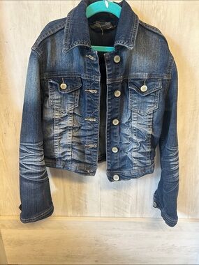 Bluenotes Women's Dark Blue Washed Denim Jean Jacket